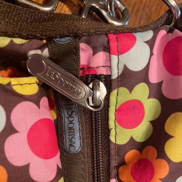LESportSac Flower Power Satchel Crossbody/Shoulder Bag - Picture 5 of 8